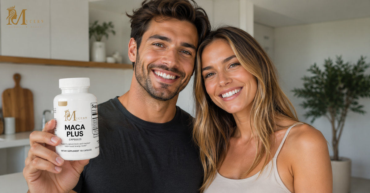 MyCern Maca Plus capsules, a natural maca root supplement for energy, libido, and hormonal balance for both men and women