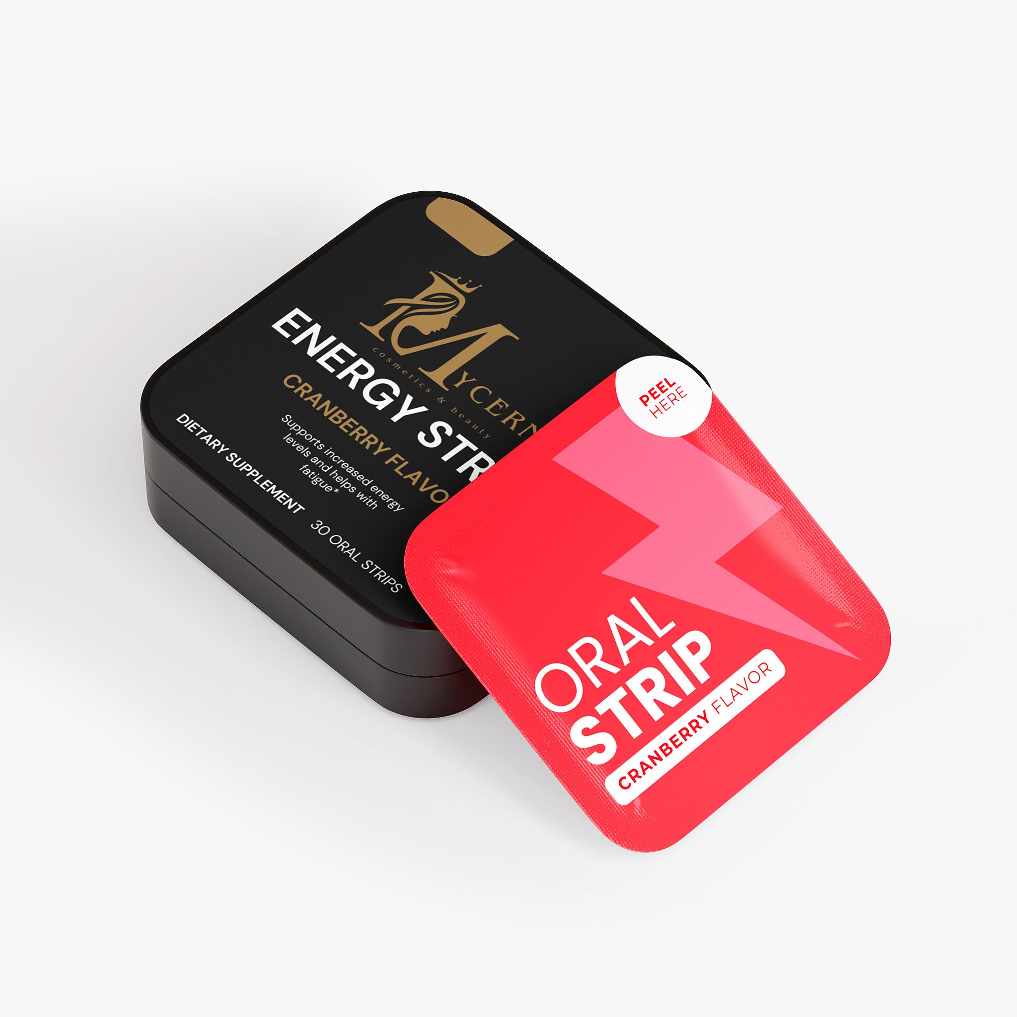 Energy Oral Strips – Cranberry Flavor – 30 Count – Made in India