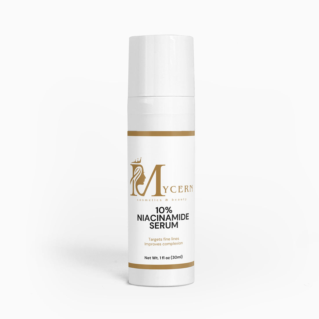 Mycern 10% Niacinamide Serum bottle on a white background