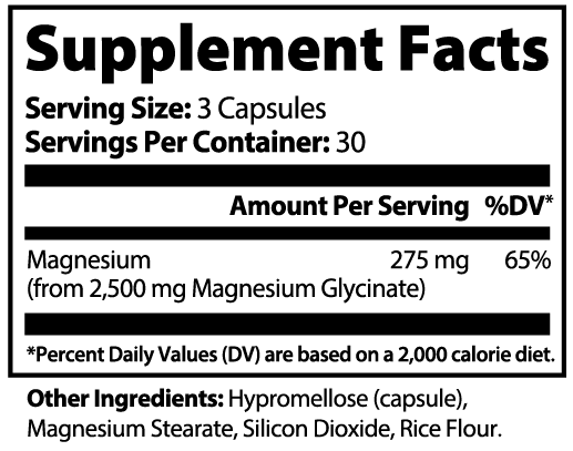 Mycern Magnesium Glycinate – 90 Capsules – Made in USA – Vegan & Gluten Free