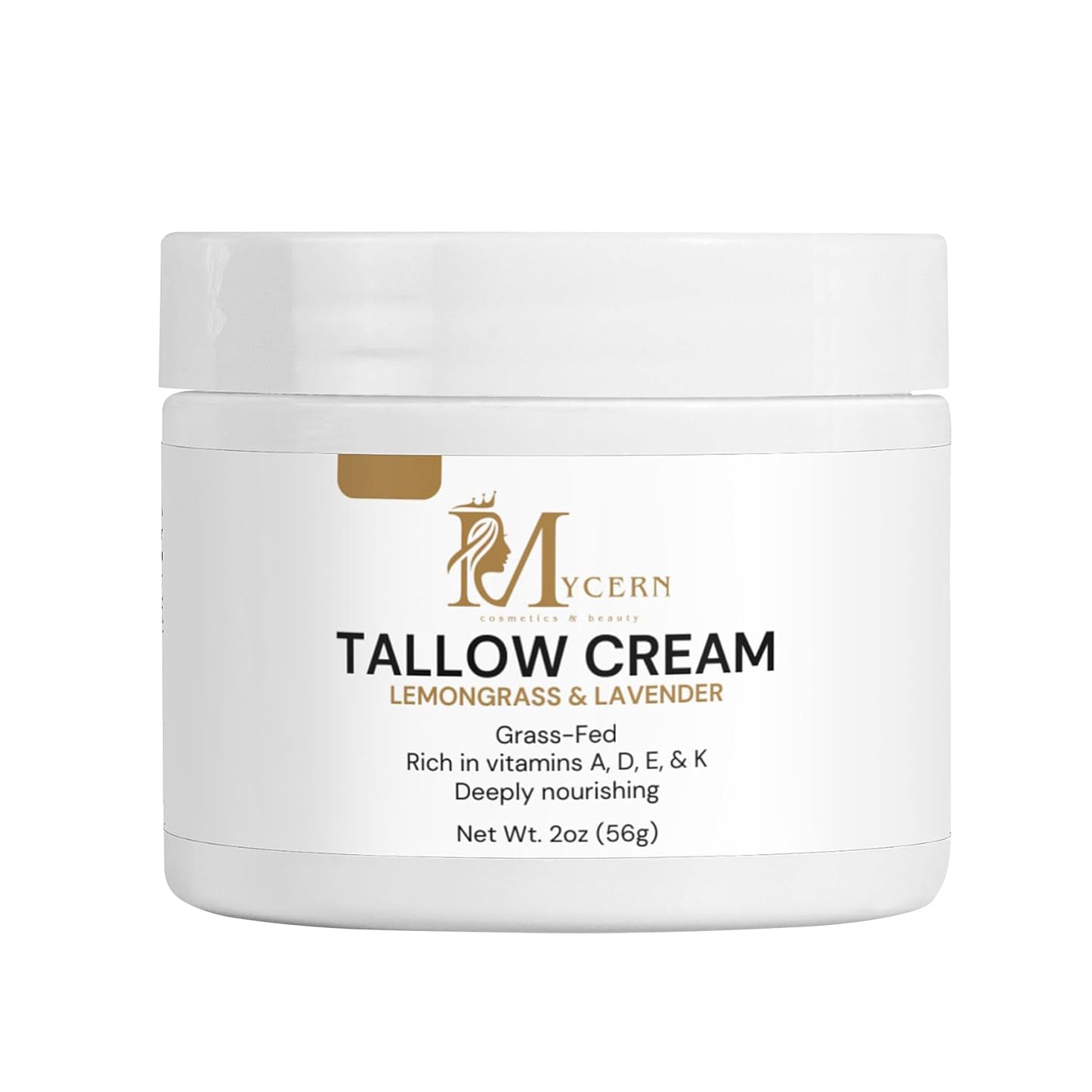 Tallow Cream – Grass Fed Beef Tallow Moisturizer with Olive Oil, Jojoba, Lemongrass & Lavender – Natural Moisturizer for Dry & Sensitive Skin – Tallow Face Moisturizer – 2 oz – Made in USA