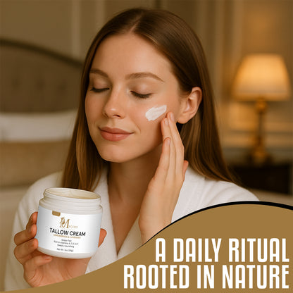 Tallow Cream – Grass Fed Beef Tallow Moisturizer with Olive Oil, Jojoba, Lemongrass & Lavender – Natural Moisturizer for Dry & Sensitive Skin – Tallow Face Moisturizer – 2 oz – Made in USA