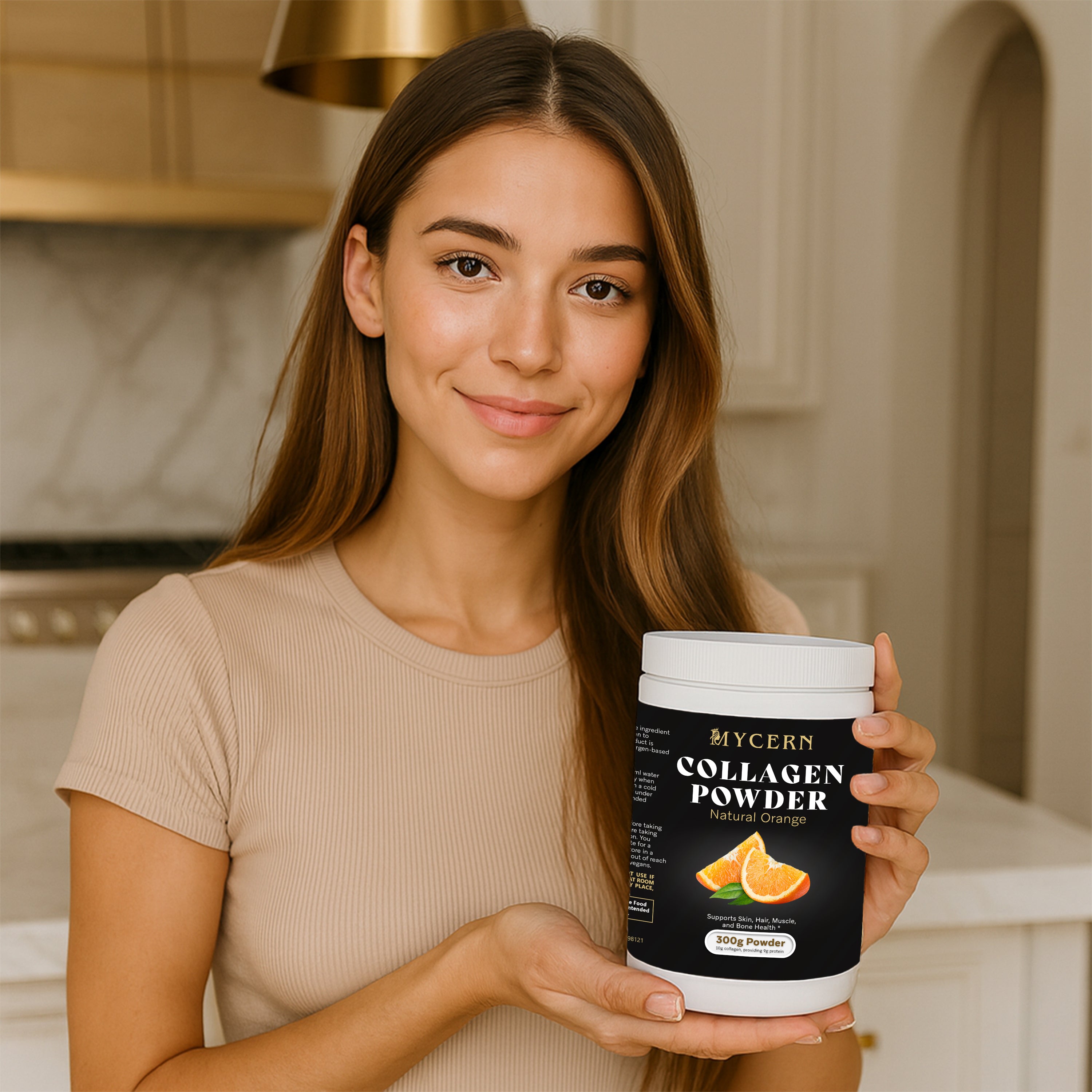 Collagen Powder 300g – Hydrolysed Marine Collagen with Hyaluronic Acid, Vitamin C & B Vitamins – Orange Flavour Drink Mix – Supports Normal Skin, Hair, Joints & Collagen Formation