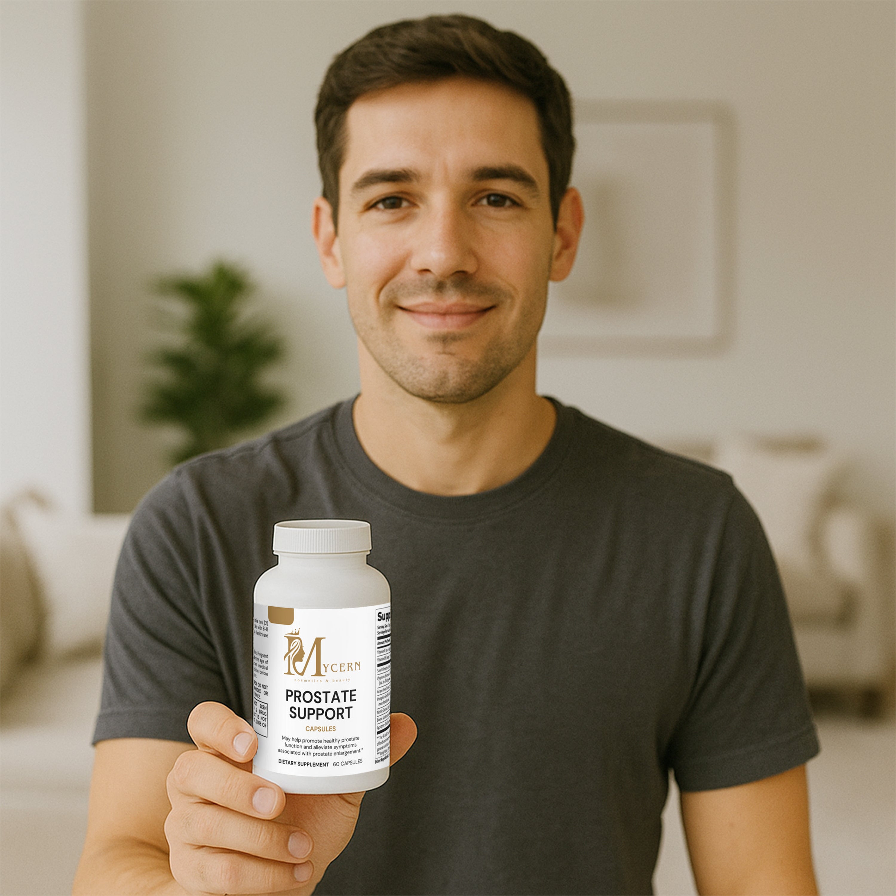 Prostate Support Supplement for Men with Saw Palmetto, Pumpkin Seed, Nettle, Lycopene, Pygeum, Vitamins E & B6 – 60 Capsules – Supports Urinary Flow & Prostate Health – Made in USA – Daily Wellness Formul