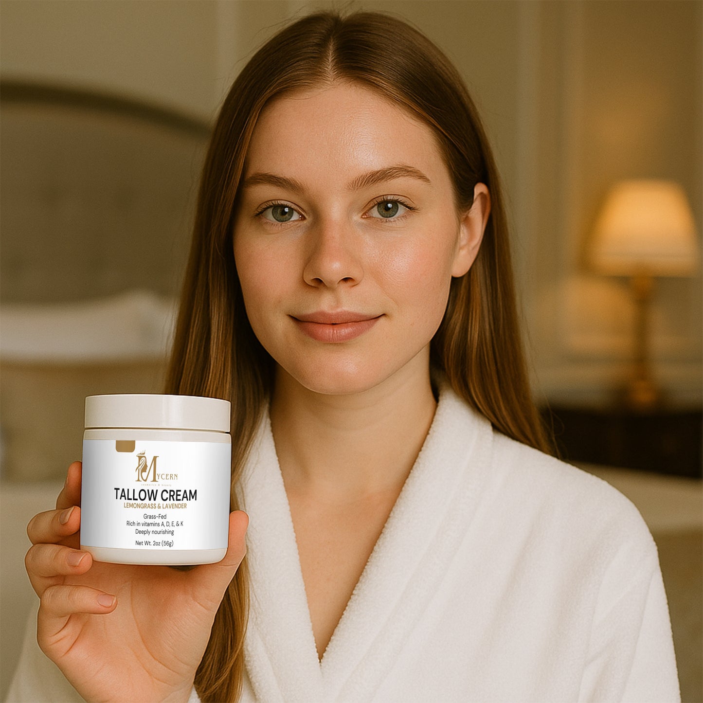 Tallow Cream – Grass Fed Beef Tallow Moisturizer with Olive Oil, Jojoba, Lemongrass & Lavender – Natural Moisturizer for Dry & Sensitive Skin – Tallow Face Moisturizer – 2 oz – Made in USA